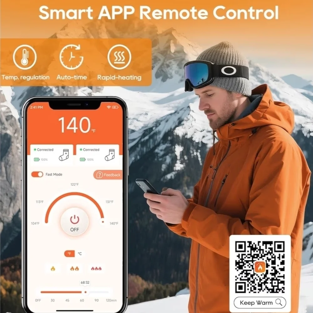 Heated socks with app control